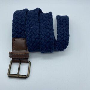 Unbranded Blue Cotton Woven Blue Belt w/ Leather Tabs Men's Size 30